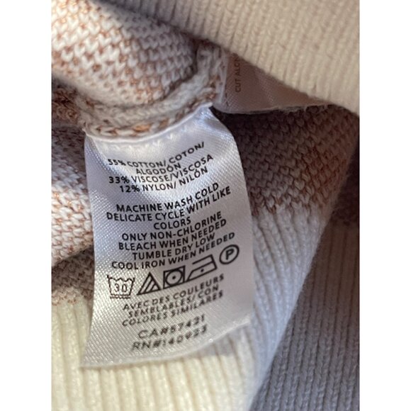 Ann Taylor Knit Cropped Sweater Womens L Animal Print Cream & Brown Short Sleeve - Picture 4 of 5